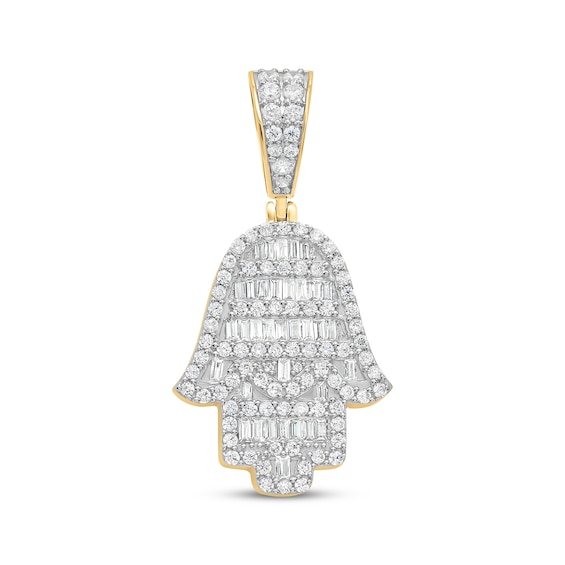 Diamond Hamsa Charm 1-1/2 ct tw 10K Yellow Gold