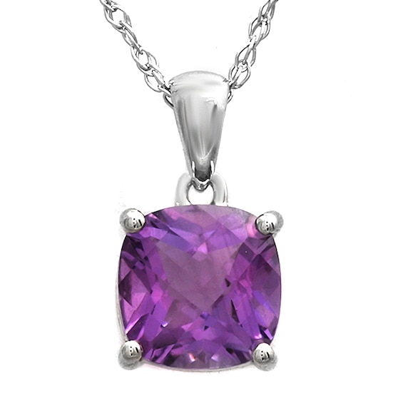 Cushion Birthstone Fashion Stud Necklace (1 Stone)