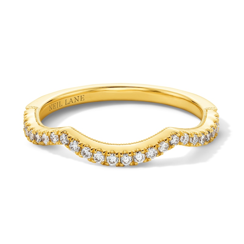 Main Image 11 of Neil Lane Diamond Contour Wedding Band 1/4 ct tw 14K Yellow Gold