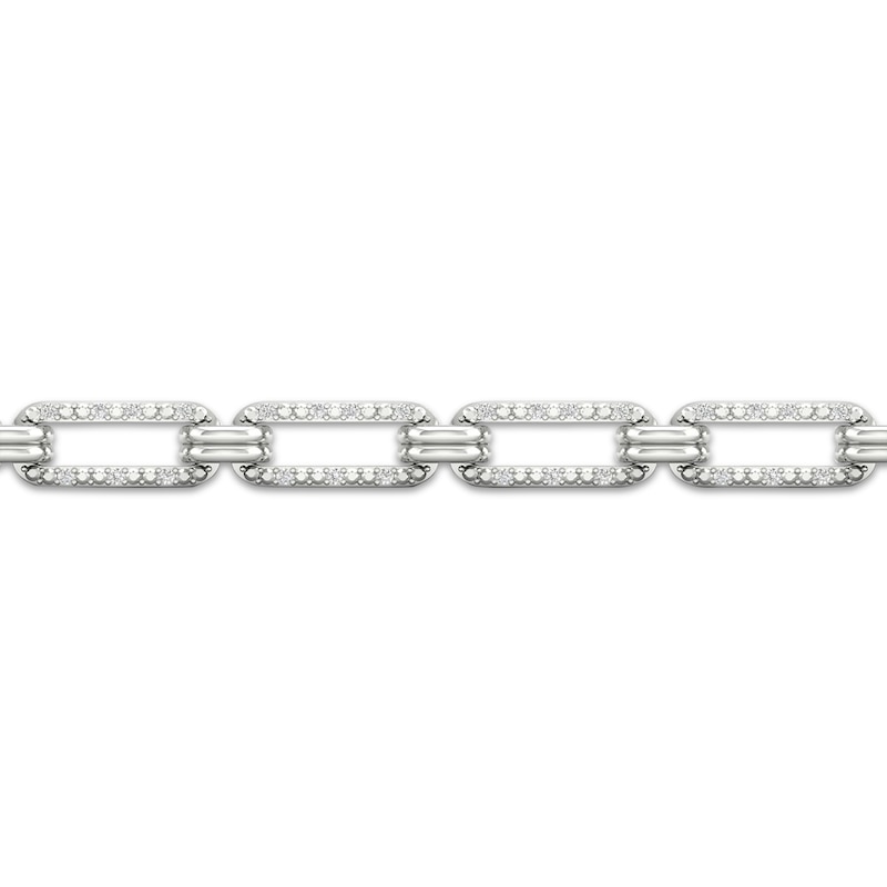 Diamond Paperclip Link Bracelet 1/4 ct tw Sterling Silver 7.25"