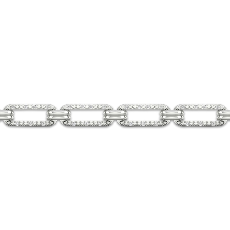 Main Image 2 of Diamond Paperclip Link Bracelet 1/4 ct tw Sterling Silver 7.25&quot;