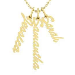 Family & Mother's Nameplate Charm Necklace (1-4 Stones and Names)