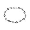 Black & White Diamond Twist Link Bracelet 1/5 ct tw Sterling Silver 7.25”