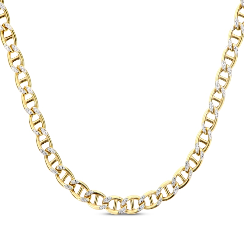 Main Image 1 of Diamond-Cut Mariner Chain Necklace Hollow 14K Yellow Gold 20”