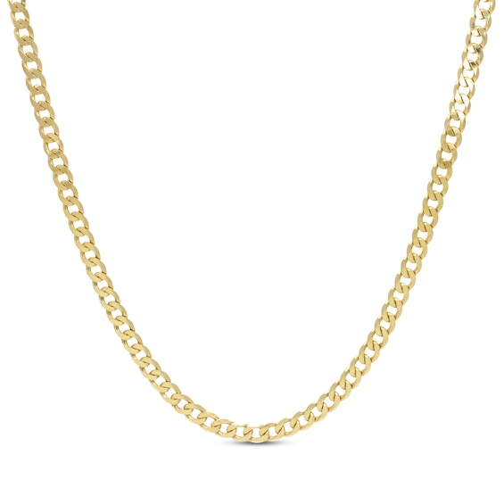 Curb Chain Necklace 3.9mm Solid 10K Yellow Gold 18”