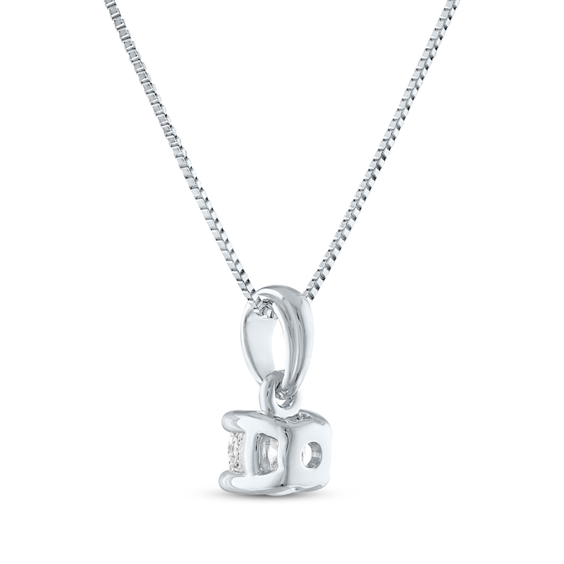 Main Image 3 of Diamond Solitaire Necklace 1/4 ct tw 14K White Gold 18" (J/I1)
