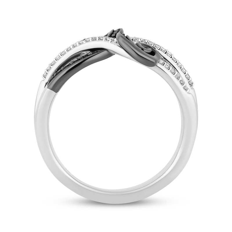 Main Image 3 of Disney Treasures The Nightmare Before Christmas Black & White Diamond Spiral Ring 1/5 ct tw Sterling Silver