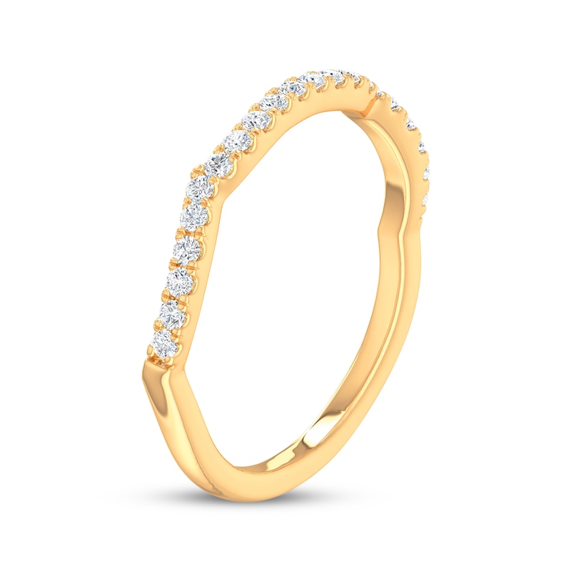 Main Image 9 of Now + Forever Lab-Grown Diamonds Contoured Wedding Band 1/8 ct tw 14K Yellow Gold