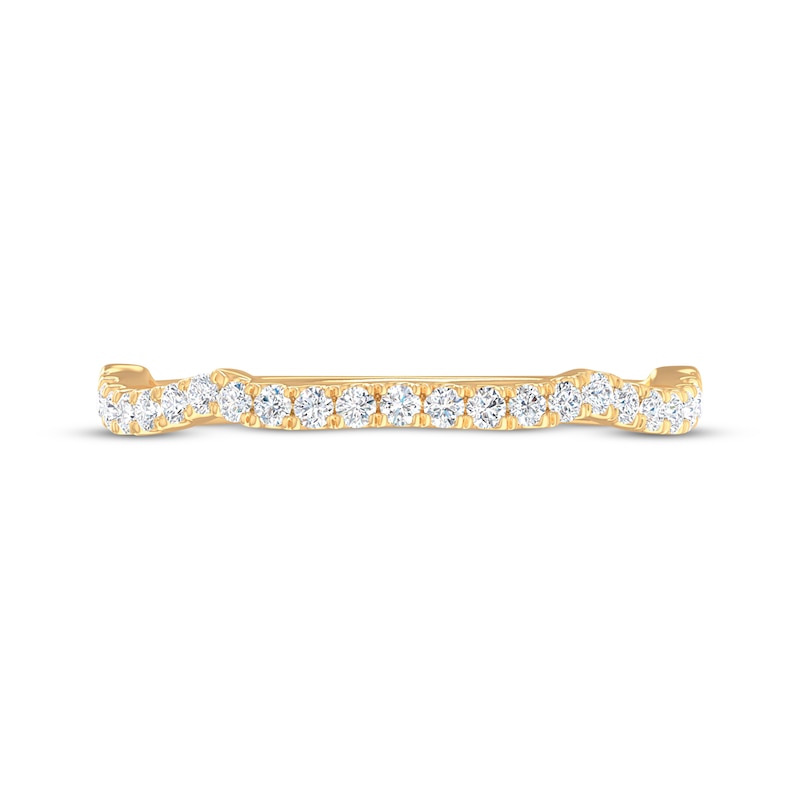 Main Image 10 of Now + Forever Lab-Grown Diamonds Contoured Wedding Band 1/8 ct tw 14K Yellow Gold