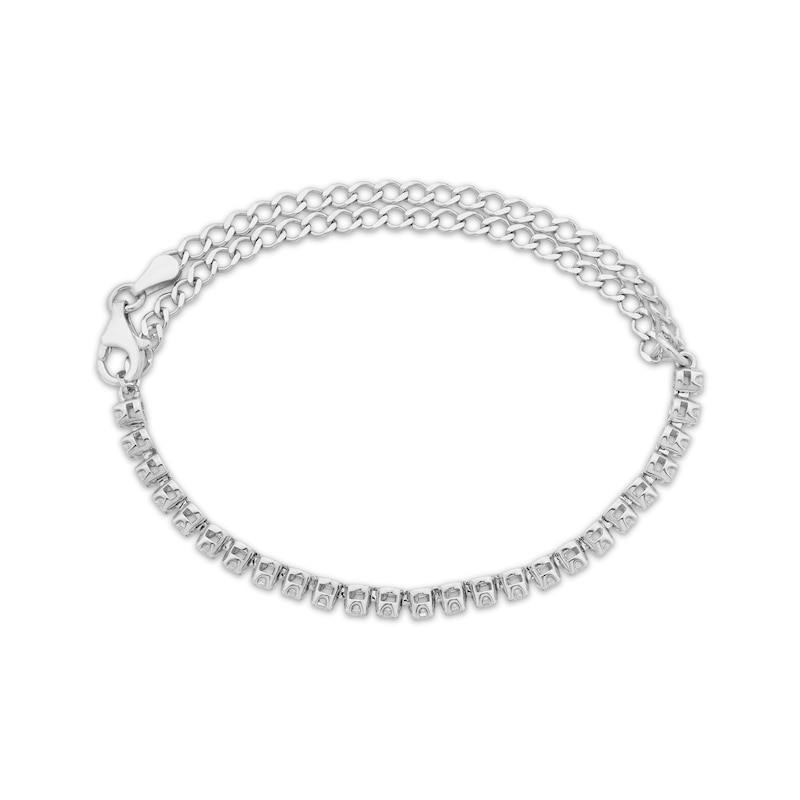 Main Image 2 of Diamond Adjustable Line Tennis Bracelet 1/2 ct tw Sterling Silver 6.25&quot; to 8.50&quot;