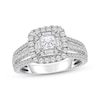 Thumbnail Image 1 of Now + Forever Princess, Baguette & Round-Cut Diamond Engagement Ring 1-1/4ct tw 14K White Gold