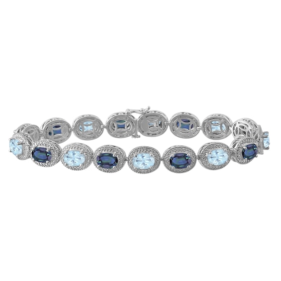 Halo Oval Birthstone Bracelet (2 Stones)