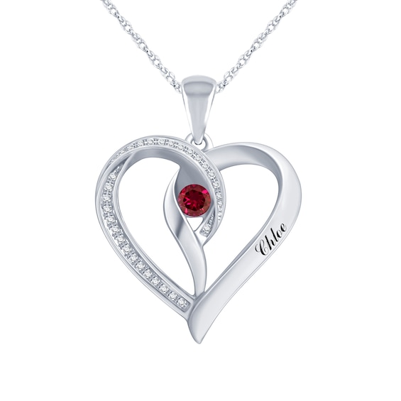 Birthstone Engravable Necklace (1 Stone and Line)