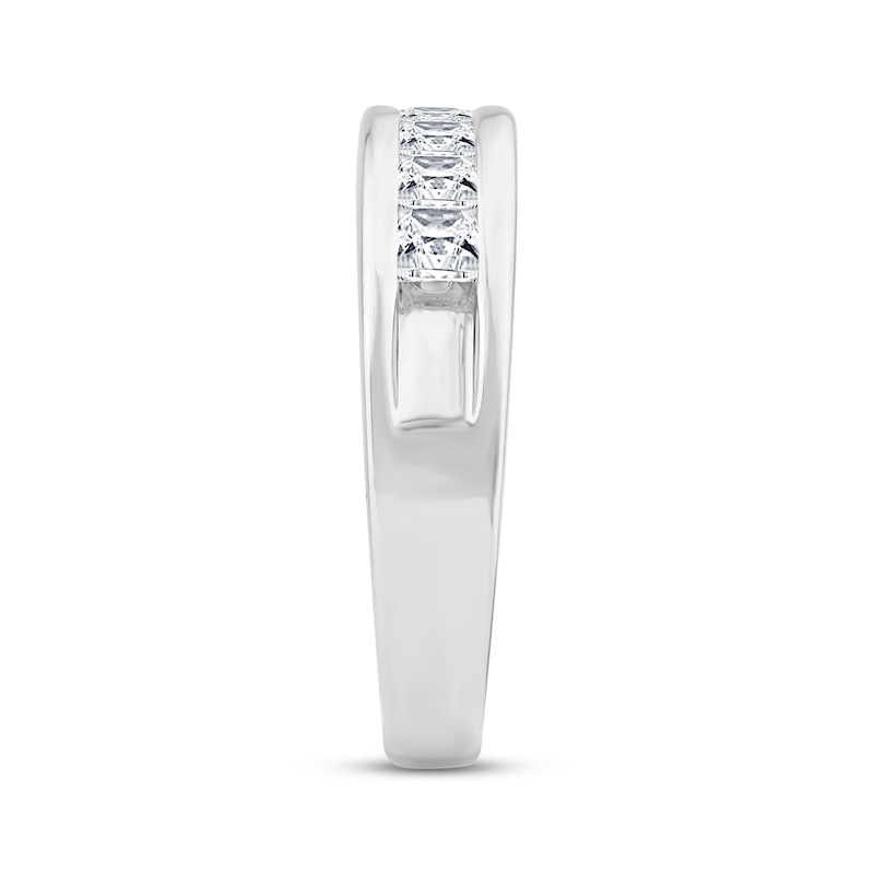 Main Image 2 of Men's Lab-Grown Diamonds Wedding Band 2 ct tw Square-cut 14K White Gold