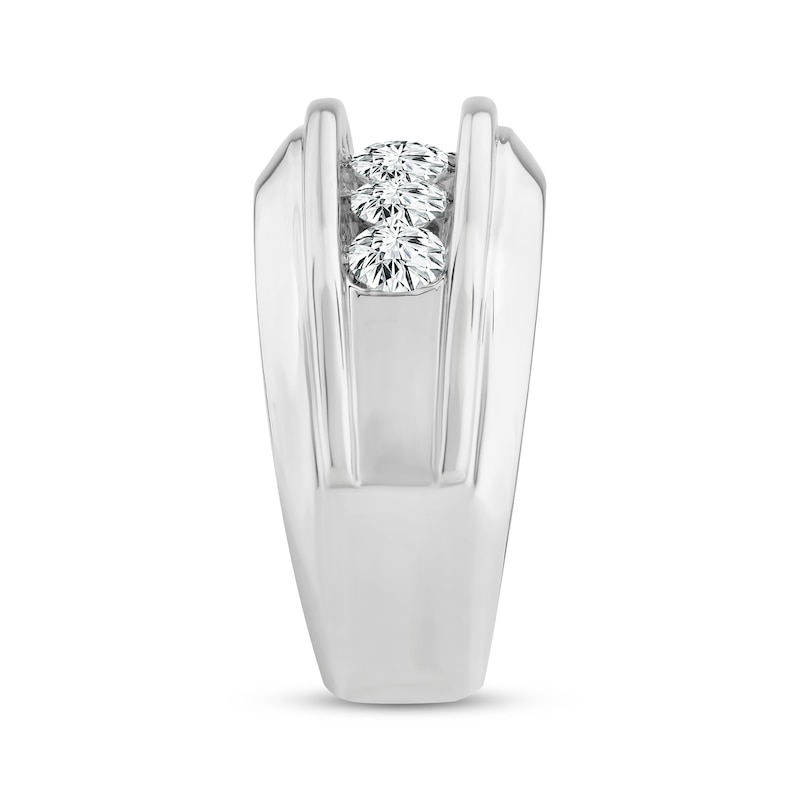 Main Image 2 of Men's Lab-Grown Diamonds Five-Stone Wedding Band 2 ct tw Round-cut 14K White Gold