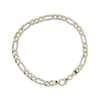 Thumbnail Image 1 of Diamond-Cut Figaro Chain Bracelet Hollow 10K Yellow Gold 7.5&quot;
