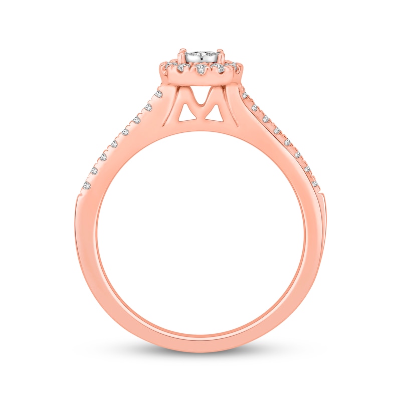 Round-Cut Diamond Halo Bridal Set 1/3 ct tw 10K Rose Gold | Kay