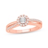 Thumbnail Image 1 of Now + Forever Round-Cut Diamond Halo Engagement Ring 1/4 ct tw 10K Rose Gold