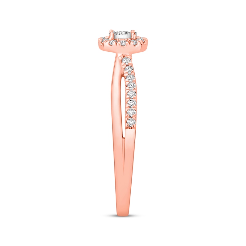 Main Image 2 of Now + Forever Round-Cut Diamond Halo Engagement Ring 1/4 ct tw 10K Rose Gold