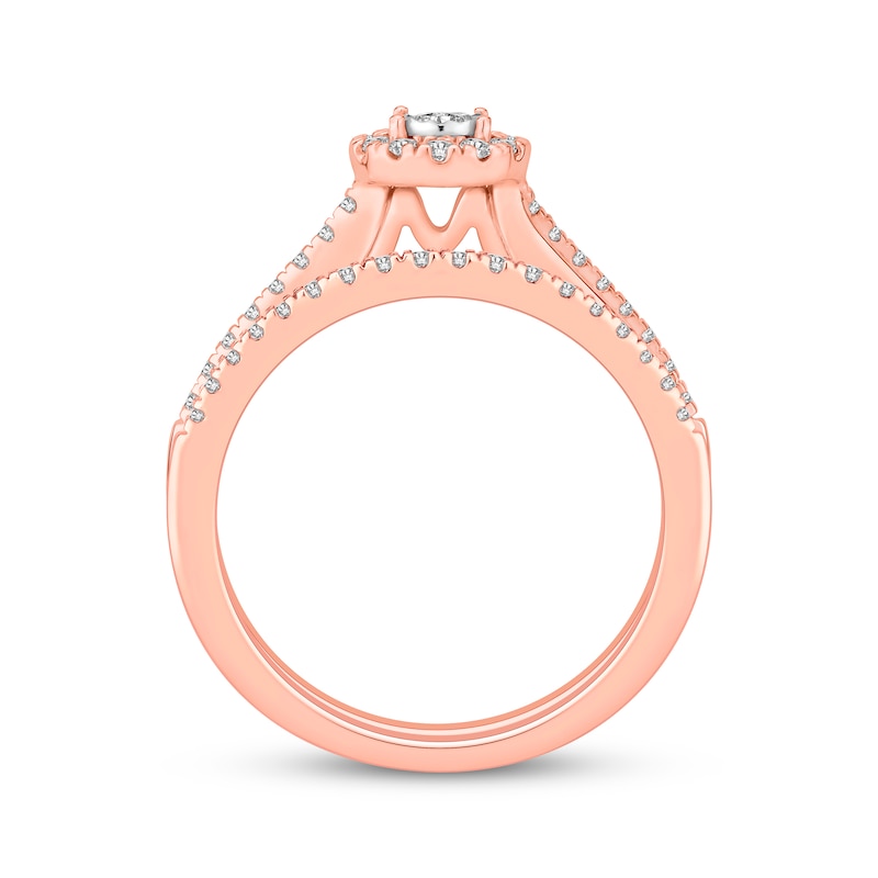 Main Image 3 of Now + Forever Round-Cut Diamond Halo Engagement Ring 1/4 ct tw 10K Rose Gold