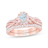 THE LEO First Light Diamond Oval-Cut Bridal Set 3/4 ct tw 14K Rose Gold