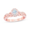 THE LEO First Light Diamond Oval-Cut Halo Twist Shank Engagement Ring 5/8 ct tw 14K Rose Gold