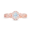 THE LEO First Light Diamond Oval-Cut Halo Twist Shank Engagement Ring 5/8 ct tw 14K Rose Gold
