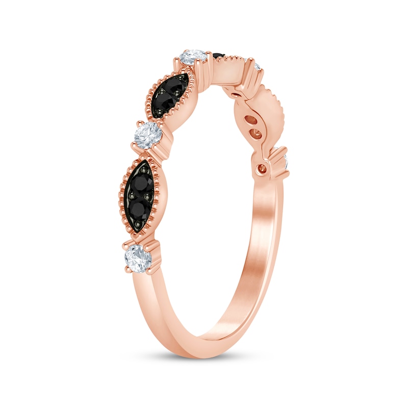 Main Image 2 of Now + Forever Black & White Diamond Anniversary Band 1/4 ct tw 10K Rose Gold