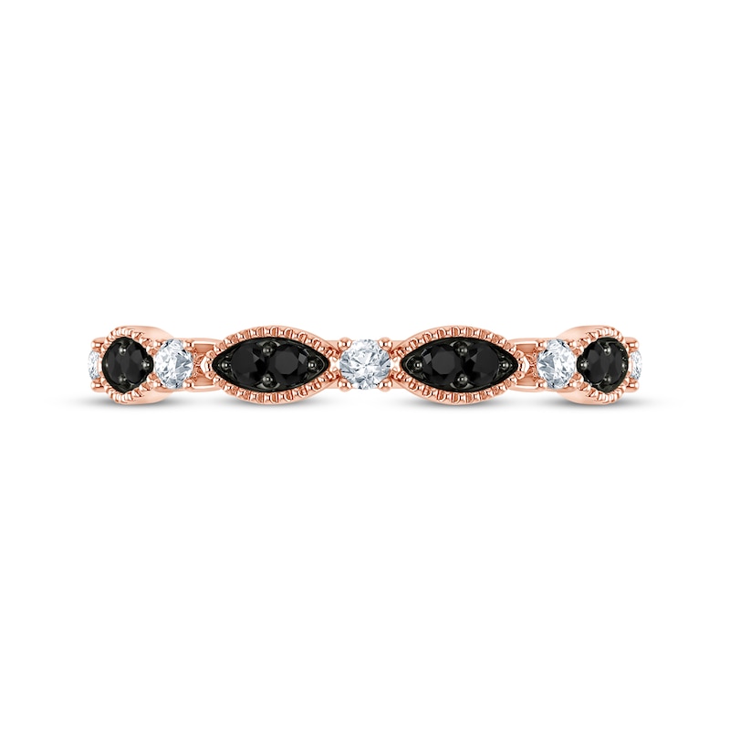 Main Image 3 of Now + Forever Black & White Diamond Anniversary Band 1/4 ct tw 10K Rose Gold