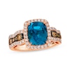 Thumbnail Image 0 of Le Vian Chocolate Waterfall Blue Topaz Ring 3/4 ct tw Diamonds 14K Strawberry Gold