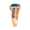 Thumbnail Image 1 of Le Vian Chocolate Waterfall Blue Topaz Ring 3/4 ct tw Diamonds 14K Strawberry Gold