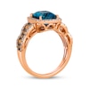 Thumbnail Image 2 of Le Vian Chocolate Waterfall Blue Topaz Ring 3/4 ct tw Diamonds 14K Strawberry Gold