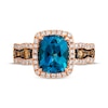 Thumbnail Image 3 of Le Vian Chocolate Waterfall Blue Topaz Ring 3/4 ct tw Diamonds 14K Strawberry Gold