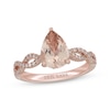 Thumbnail Image 0 of Neil Lane Pear-Shaped Morganite & Diamond Twist Shank Engagement Ring 1/3 ct tw 14K Rose Gold