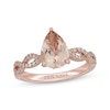 Thumbnail Image 1 of Neil Lane Pear-Shaped Morganite & Diamond Twist Shank Engagement Ring 1/3 ct tw 14K Rose Gold