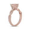 Thumbnail Image 1 of Neil Lane Pear-Shaped Morganite & Diamond Twist Shank Engagement Ring 1/3 ct tw 14K Rose Gold