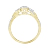Thumbnail Image 3 of Diamond Three-Stone Swirl Promise Ring 1/5 ct tw 10K Yellow Gold