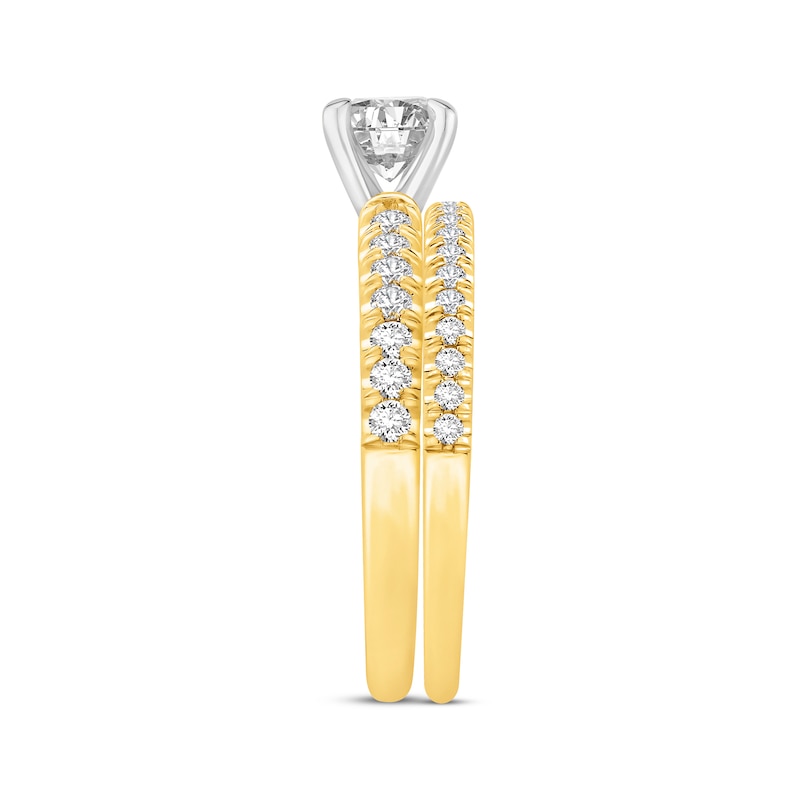 Main Image 2 of Lab-Grown Diamonds Round-Cut Bridal Set 1-1/6 ct tw 14K Two-Tone Gold