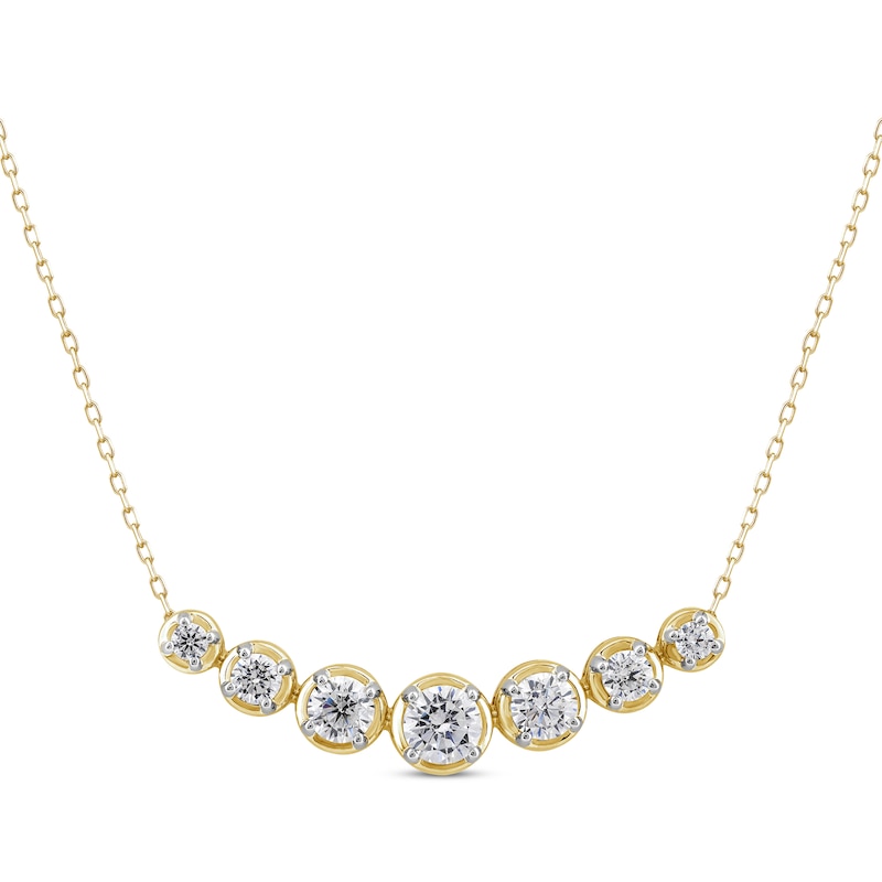 Main Image 1 of KAY Lab-Grown Diamonds Smile Necklace 1-1/2 ct tw 14K Yellow Gold 18"