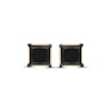 Thumbnail Image 2 of Princess-Cut Black Diamond Solitaire Stud Earrings 2 ct tw 10K Yellow Gold