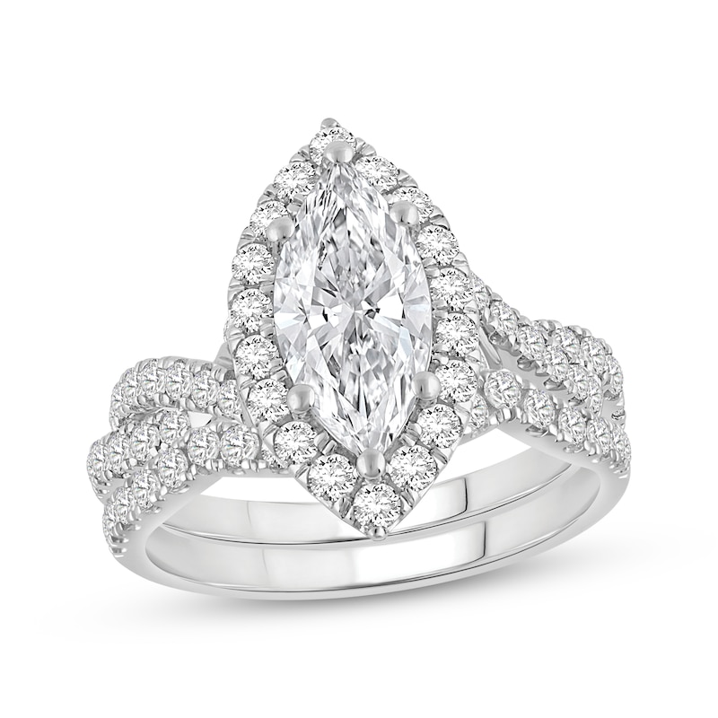 Main Image 1 of Now + Forever Marquise-Cut Lab-Created Diamond Bridal Set 2-1/2 ct tw 14K White Gold