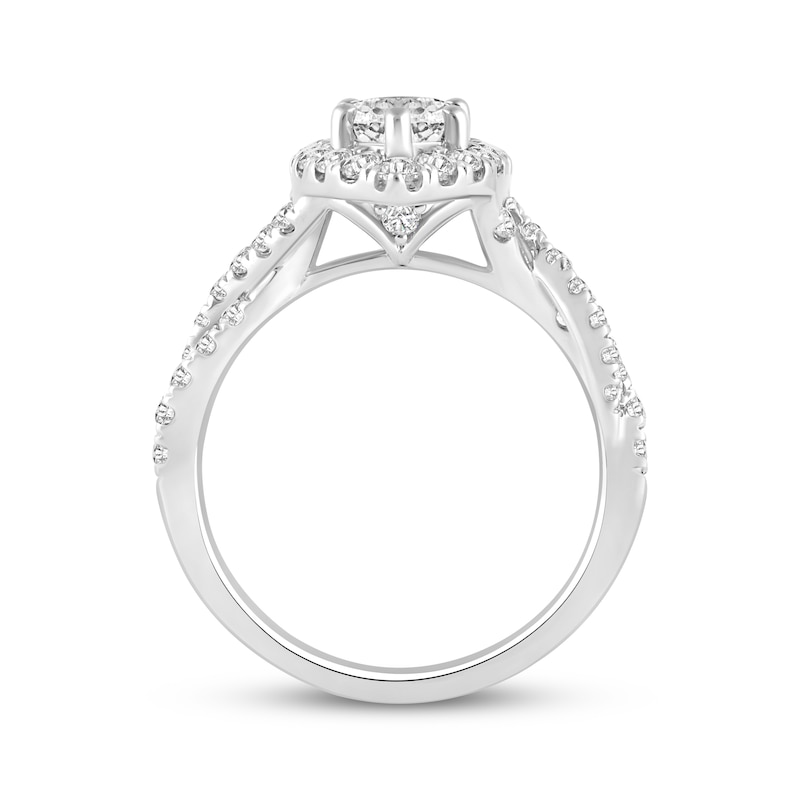 Main Image 3 of Now + Forever Lab-Grown Diamonds Marquise-Cut Halo Engagement Ring 2-1/4 ct tw 14K White Gold