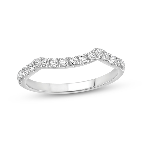 Now + Forever Lab-Grown Diamonds Contour Wedding Band 1/4 ct tw 14K White Gold
