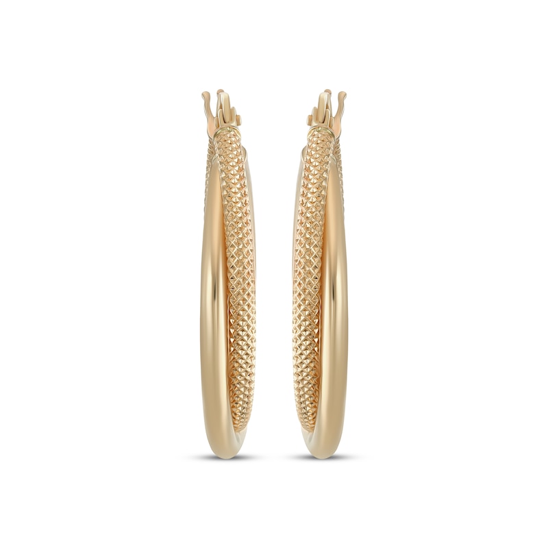 Main Image 2 of Reaura Twisted Mesh Hoop Earrings Repurposed 14K Yellow Gold 26mm