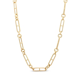 Reaura Mariner Chain Necklace Repurposed Hollow 14K Yellow Gold 18"