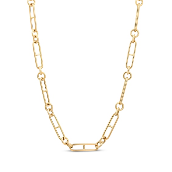Reaura Mariner Chain Necklace Repurposed Hollow 14K Yellow Gold 18"