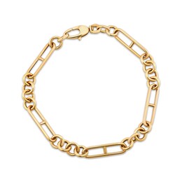 Reaura Hollow Link Chain Bracelet Repurposed 14K Yellow Gold 7.5&quot;