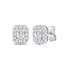 Thumbnail Image 1 of KAY Lab-Grown Diamonds Emerald-Cut Halo Stud Earrings 3/4 ct tw 10K White Gold