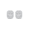 Thumbnail Image 2 of KAY Lab-Grown Diamonds Emerald-Cut Halo Stud Earrings 3/4 ct tw 10K White Gold