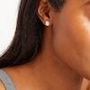 Thumbnail Image 4 of KAY Lab-Grown Diamonds Emerald-Cut Halo Stud Earrings 3/4 ct tw 10K White Gold